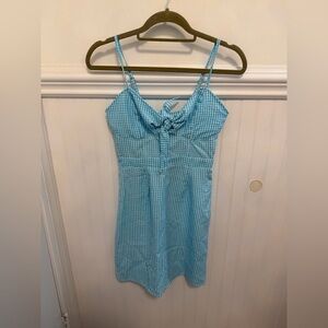 Missguided Blue Gingham Mini Dress